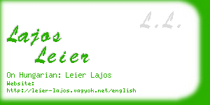 lajos leier business card